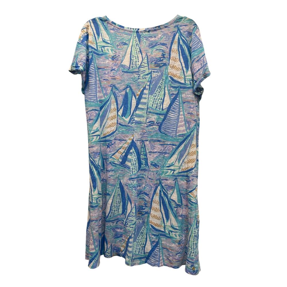Lilly Pulitzer Jessica Short Sleeve V-Neck Dress Aboat Time Print Size XL GS - Picture 4 of 4